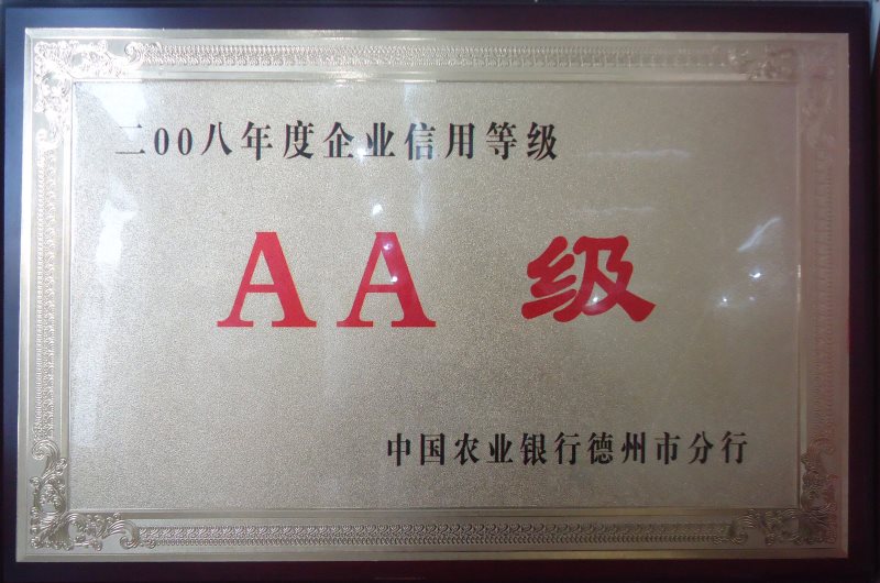 2008信用等级AA级